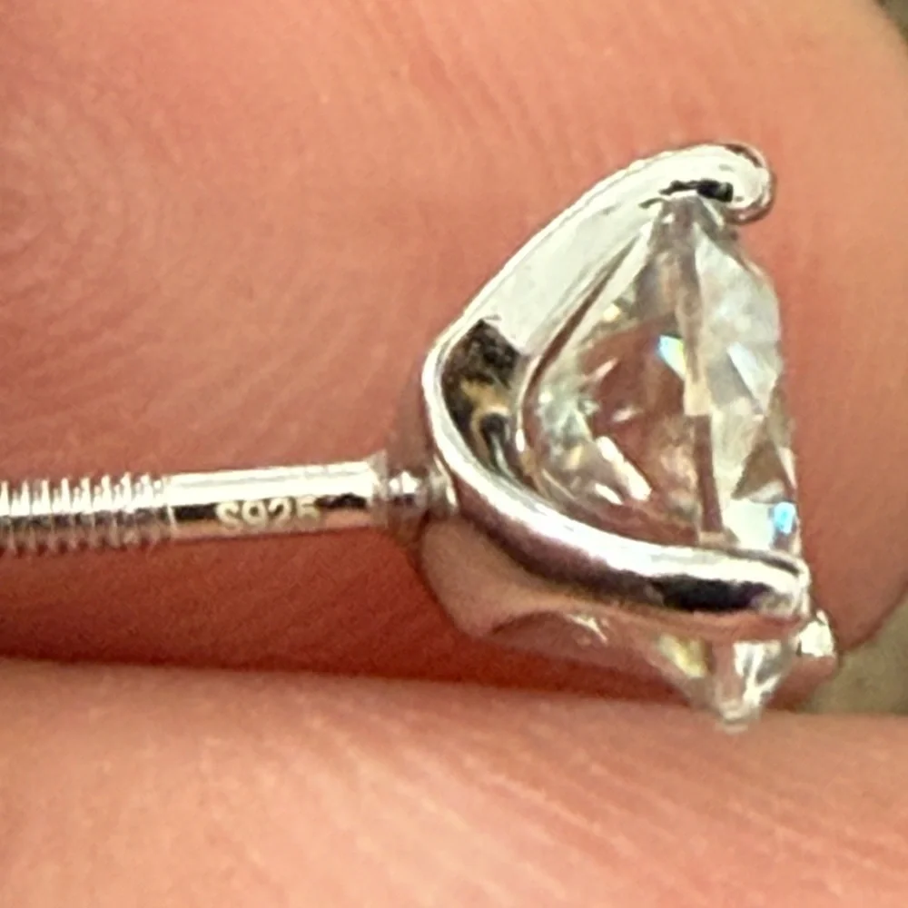 Moissanite Earrings - Picture 2 of 12